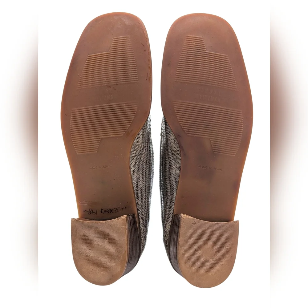 Stuart Weitzman Taube Woven Loafer Size 8.5 Wooden Beads Block Heel Square Toe - Picture 15 of 16